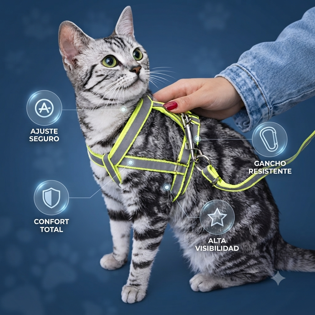 2x1 Kitten Cat Harness Lead ajustable Para Gato: Libertad y Seguridad en cada Paseo🐱