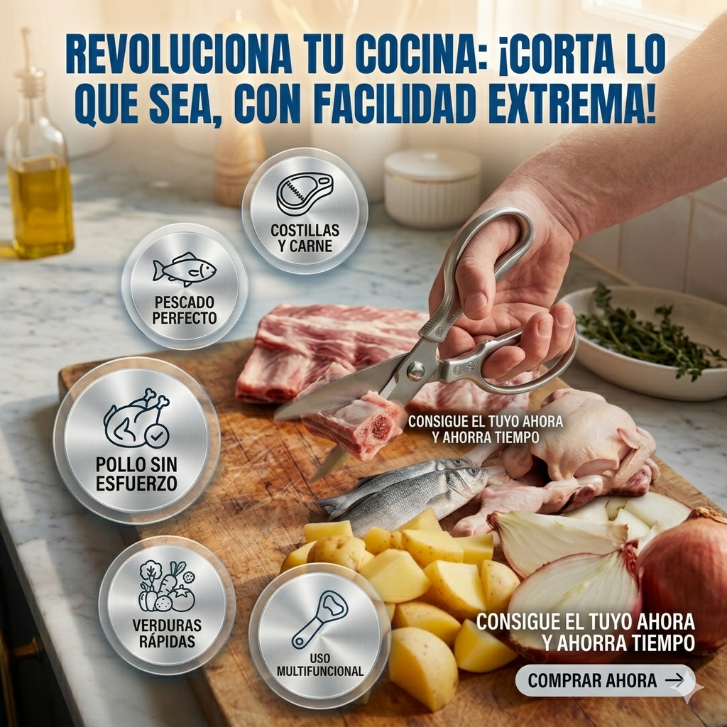 Tijera Acero KitchenPro: precisión, fuerza y versatilidad en tu cocina🧑🏻🍳