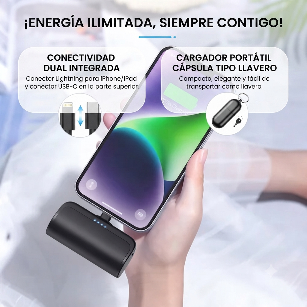 Cargador Portatil Capsula Tipo Llavero