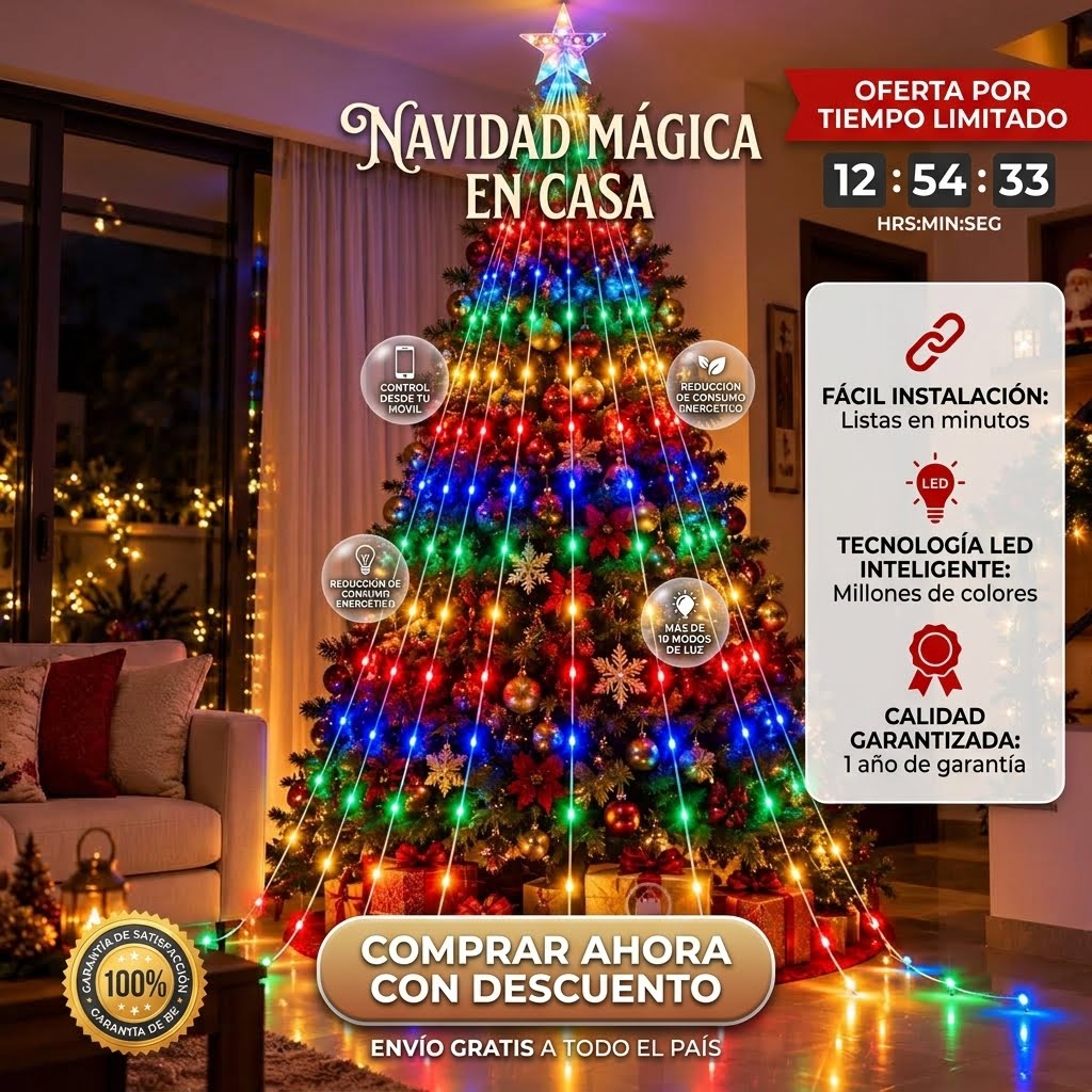 🌟Estrella Navideña Con Ramal 💫De Luces Led🤯🔥