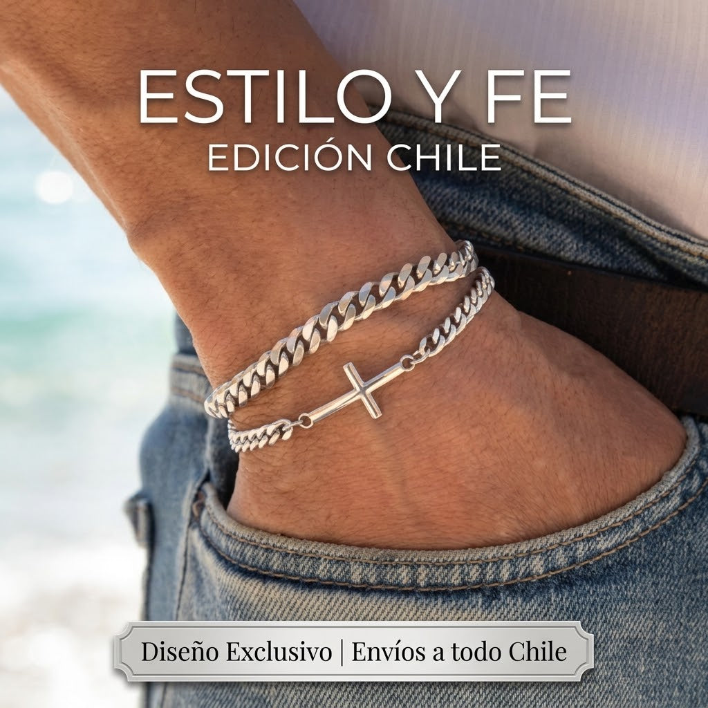 ⛓️🖤Pulsera Estilo 👉🏻Doble Cruz🔥😯