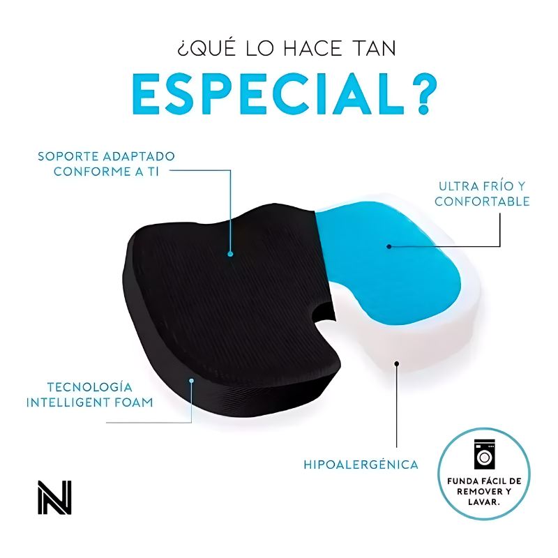 ❤️ERGOCOJIN RELAX  COJÍN GEL  PREMIUM VISCOELÁSTICO PARA EL COXIS💪