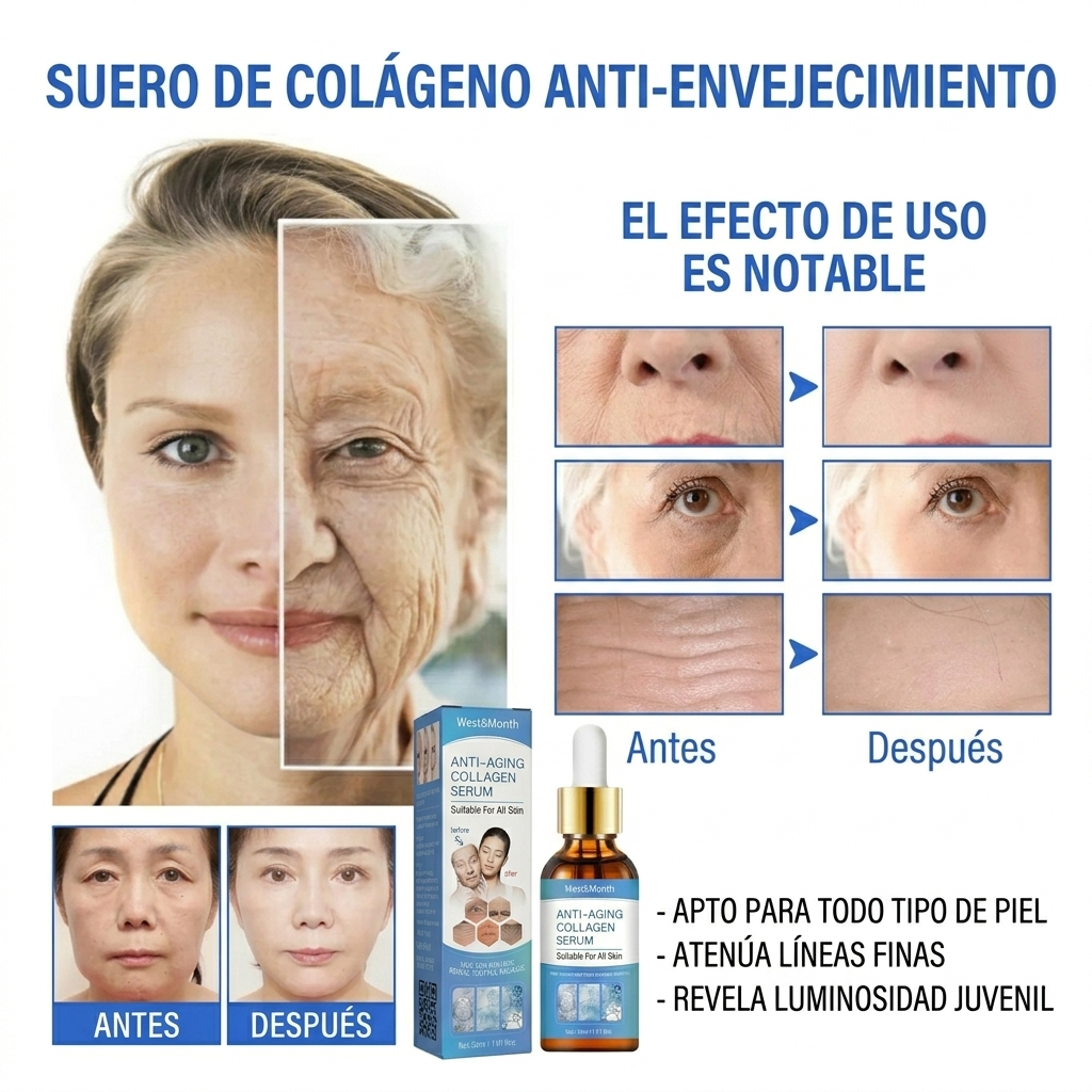 Serum Facial Botox: Fórmula Triple Acción 💧 Ácido Hialurónico 🧬 Colágeno Activo y 🍊 Vitamina C