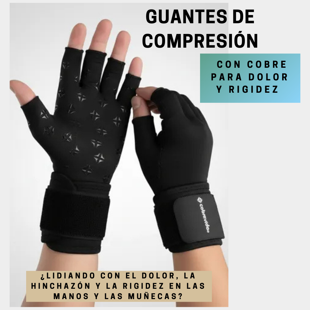 GUANTES DE COMPRESION CON COBRE PARA DOLOR Y RIGIDEZ 👉OFERTA ESPECIAL 🎁