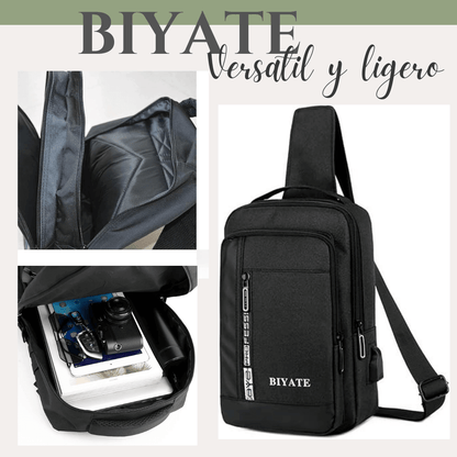 Mochila Biyate® Negra con Puerto USB Integrado