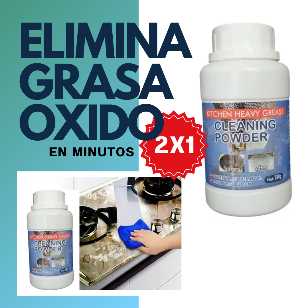PowerClean® Limpiador en POLVO Anti Grasa🔥 Y Oxido De Cocina 🫧OFERTA 2X1