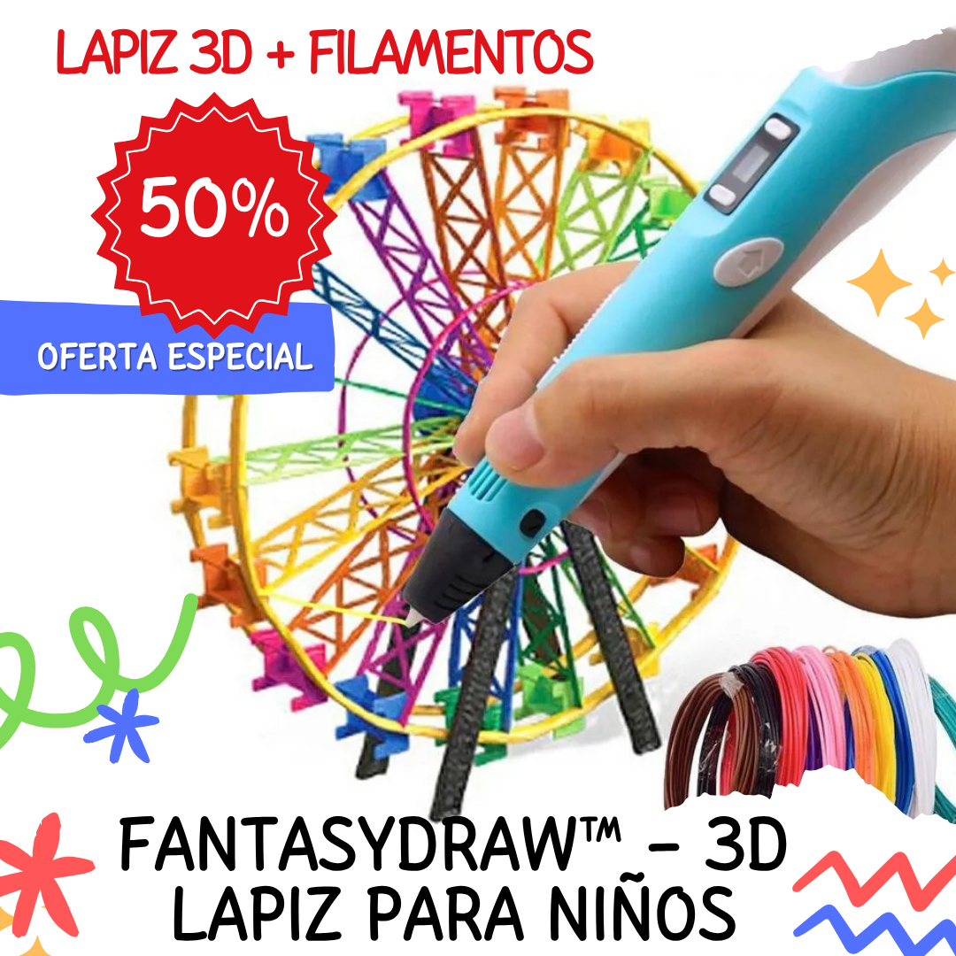 Lápiz 3D inteligente de Impresión + 9 Filamento🔥El mejor y Divertido Regalo🎁