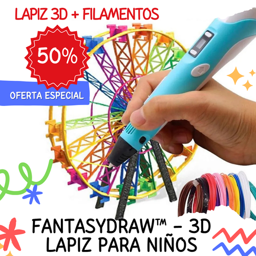 Lápiz 3D inteligente de Impresión + 9 Filamento🔥El mejor y Divertido Regalo🎁