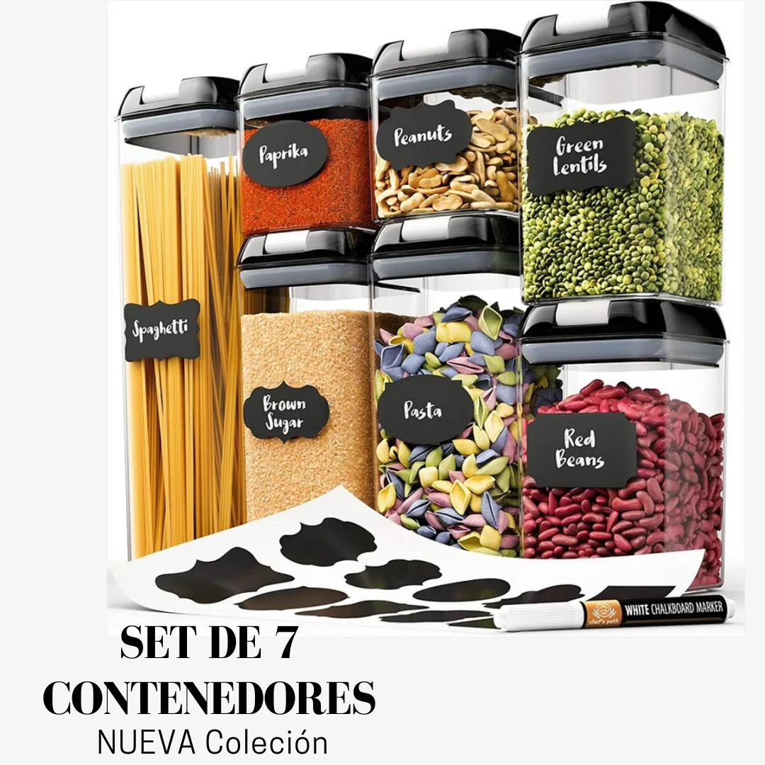 EcoHome 👉 Set de 7 Contenedores Herméticos🧑🏻‍🍳🏠