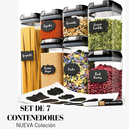 EcoHome 👉 Set de 7 Contenedores Herméticos🧑🏻‍🍳🏠