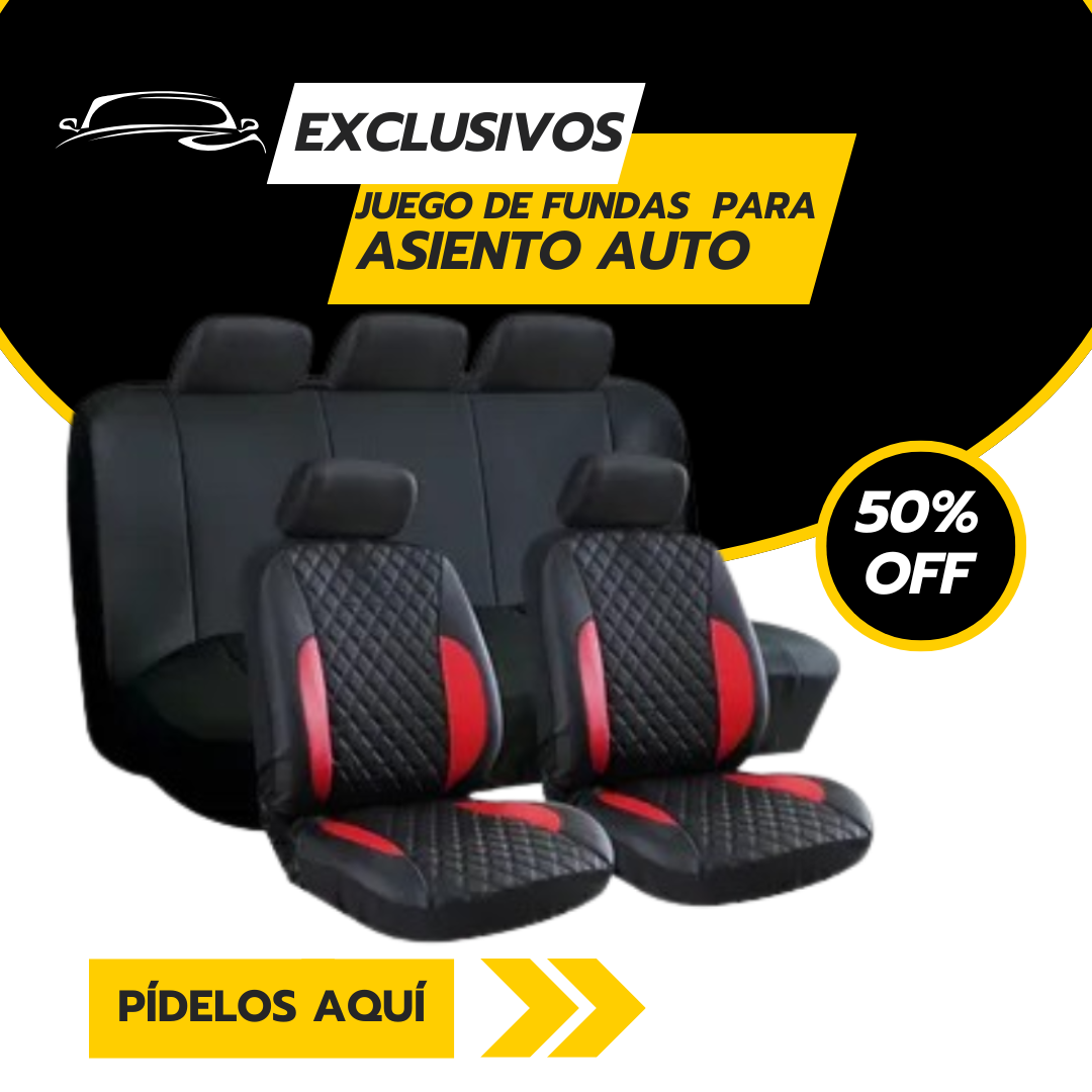 SlimFit® Set Cubre Asiento Eco Cuero👉🏻😎Lo mejor para tu 🚗🚘