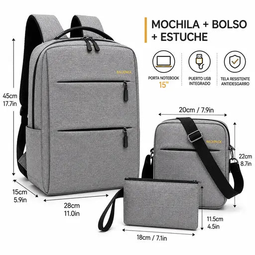 Mochila Ejecutiva Biyate 3 En 1 Sin desorden ni complicaciones