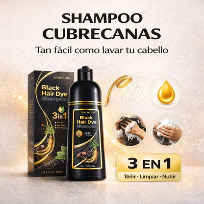 shampoo Black Hair Dye - 100% Cobertura Natural👉🤯