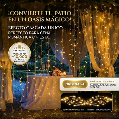 ✨Luces De Cortina Luz Amarillo 🎄De 3x2M 🤯Crea tu oasis Mágico🌟