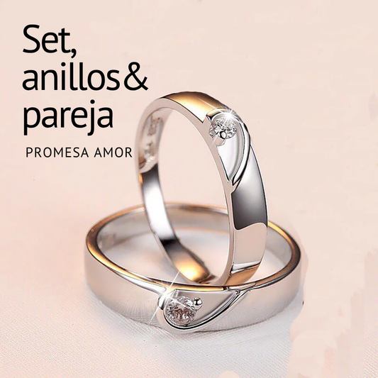 Set de Anillos Promesa  Símbolo Eterno: El Hilo que los Une en un Solo Corazón