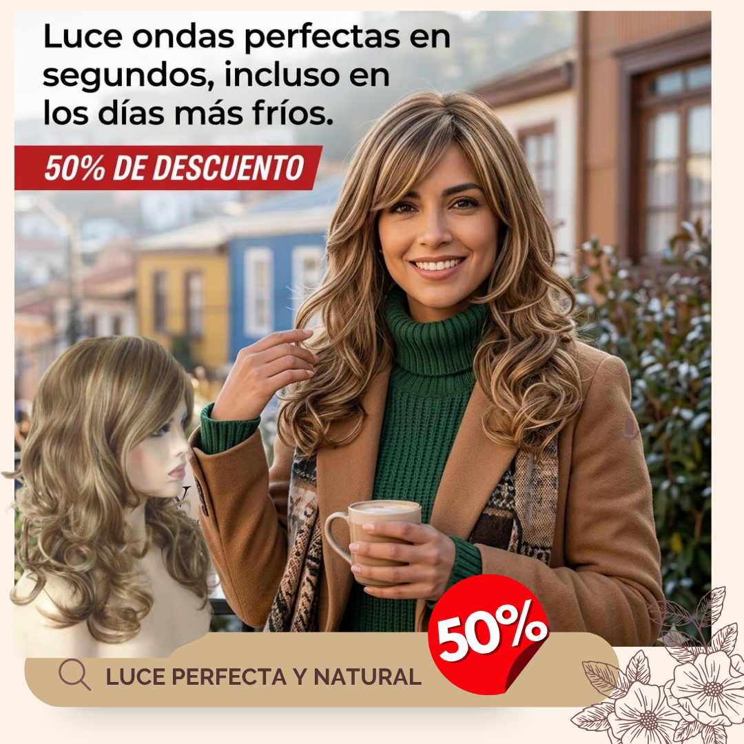 Peluca Rubio larga con rizos definidos😉🔥: Eleva tu look invernal en un instante✨