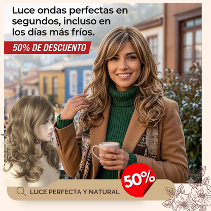 Peluca Rubio larga con rizos definidos😉🔥: Eleva tu look invernal en un instante✨