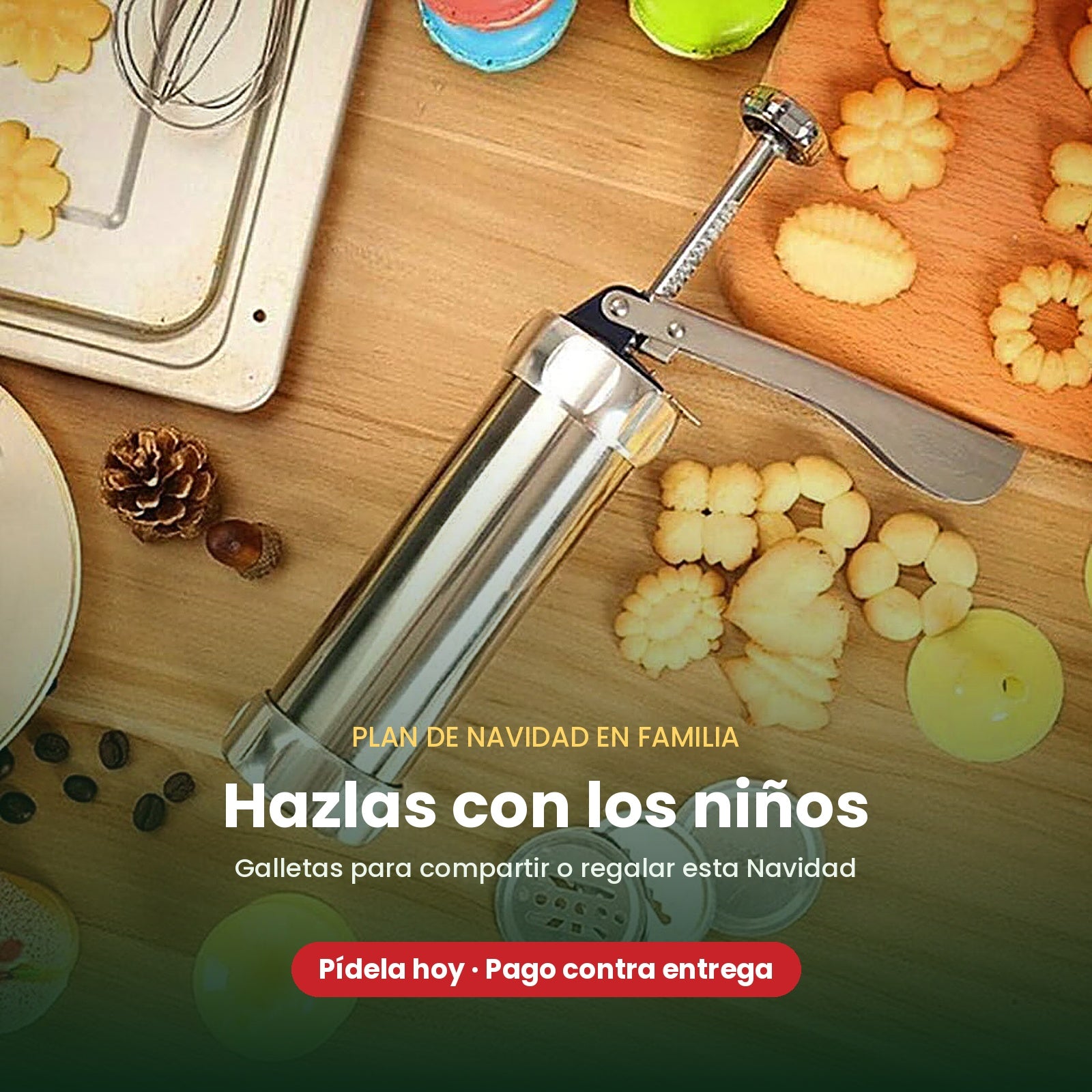 Galletas hechas con la máquina sobre la mesa