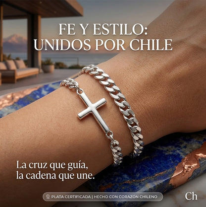⛓️🖤Pulsera Estilo 👉🏻Doble Cruz🔥😯
