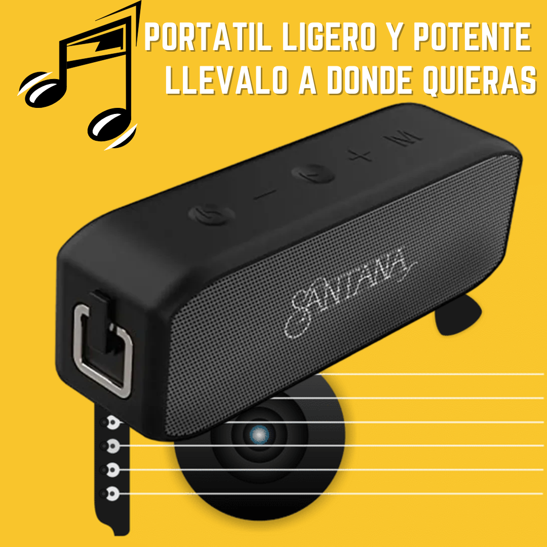 Santana Sounds Parlante🎶🎵: Inalámbrico, portátil, 😎resistente al agua 💧
