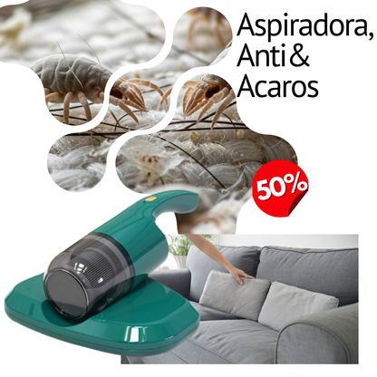 🔥Aspiradora antiácaros con luz UV inalambrica recargable 🏠- Limpieza Profunda para un Hogar Libre de Ácaros 🚫