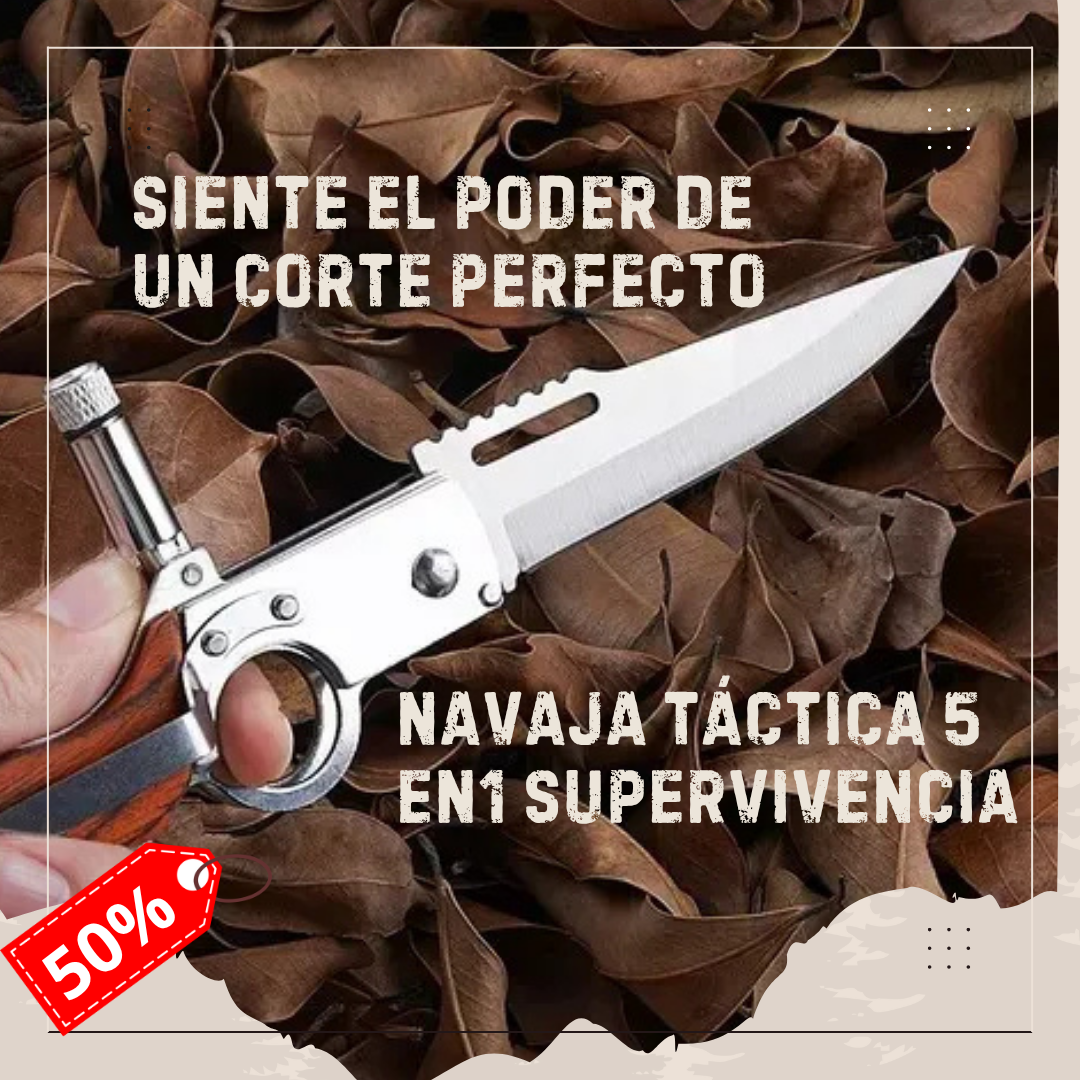 Navaja Automatica Tactica Diseño Rifle Con Linterna Y Funda:🔥 la Mejor herramienta🎁