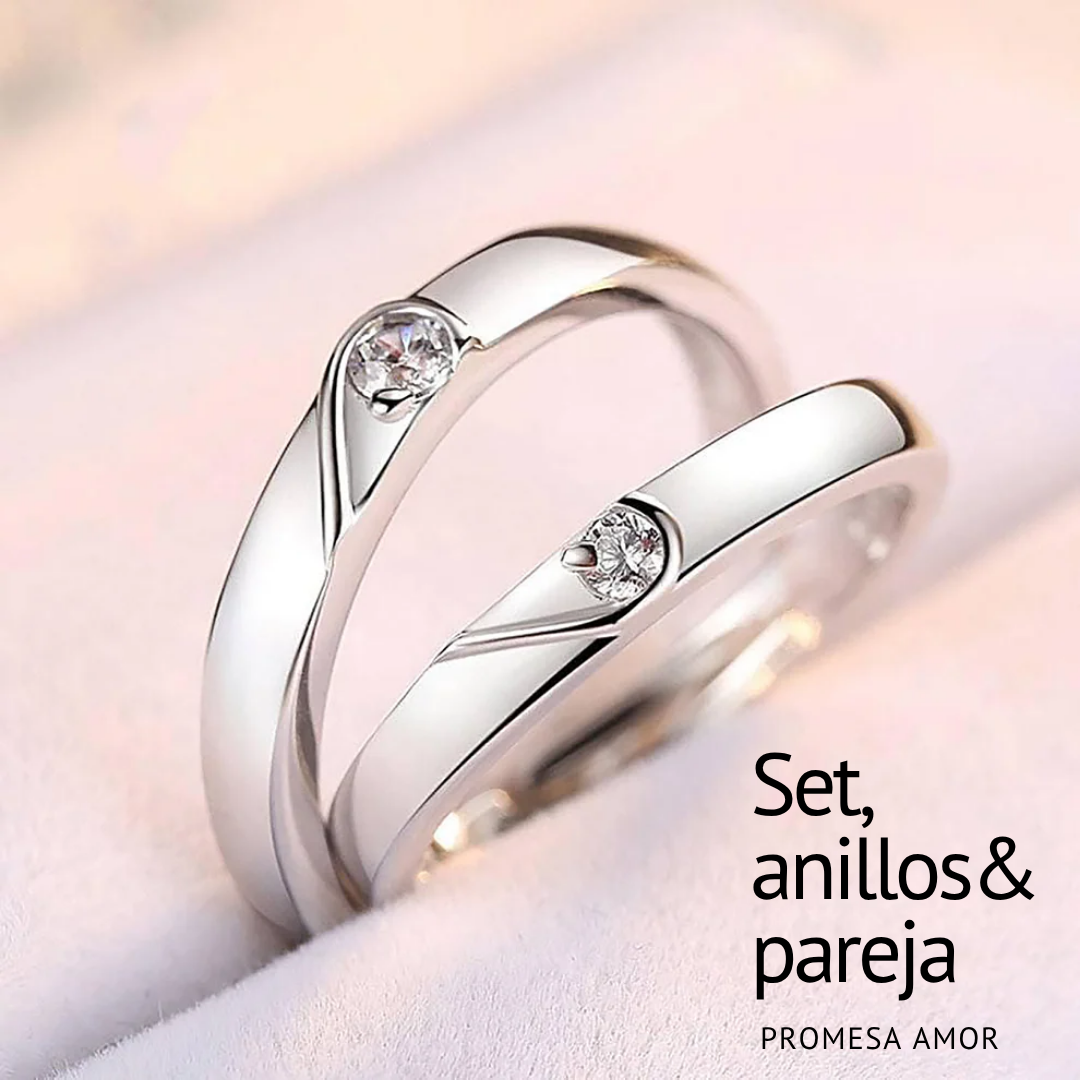 Set de Anillos Promesa  Símbolo Eterno: El Hilo que los Une en un Solo Corazón