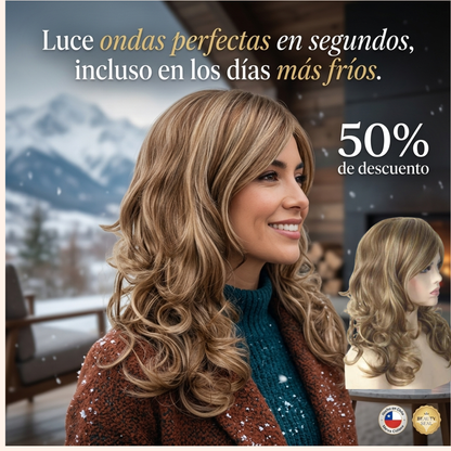 Peluca Rubio larga con rizos definidos😉🔥: Eleva tu look invernal en un instante✨