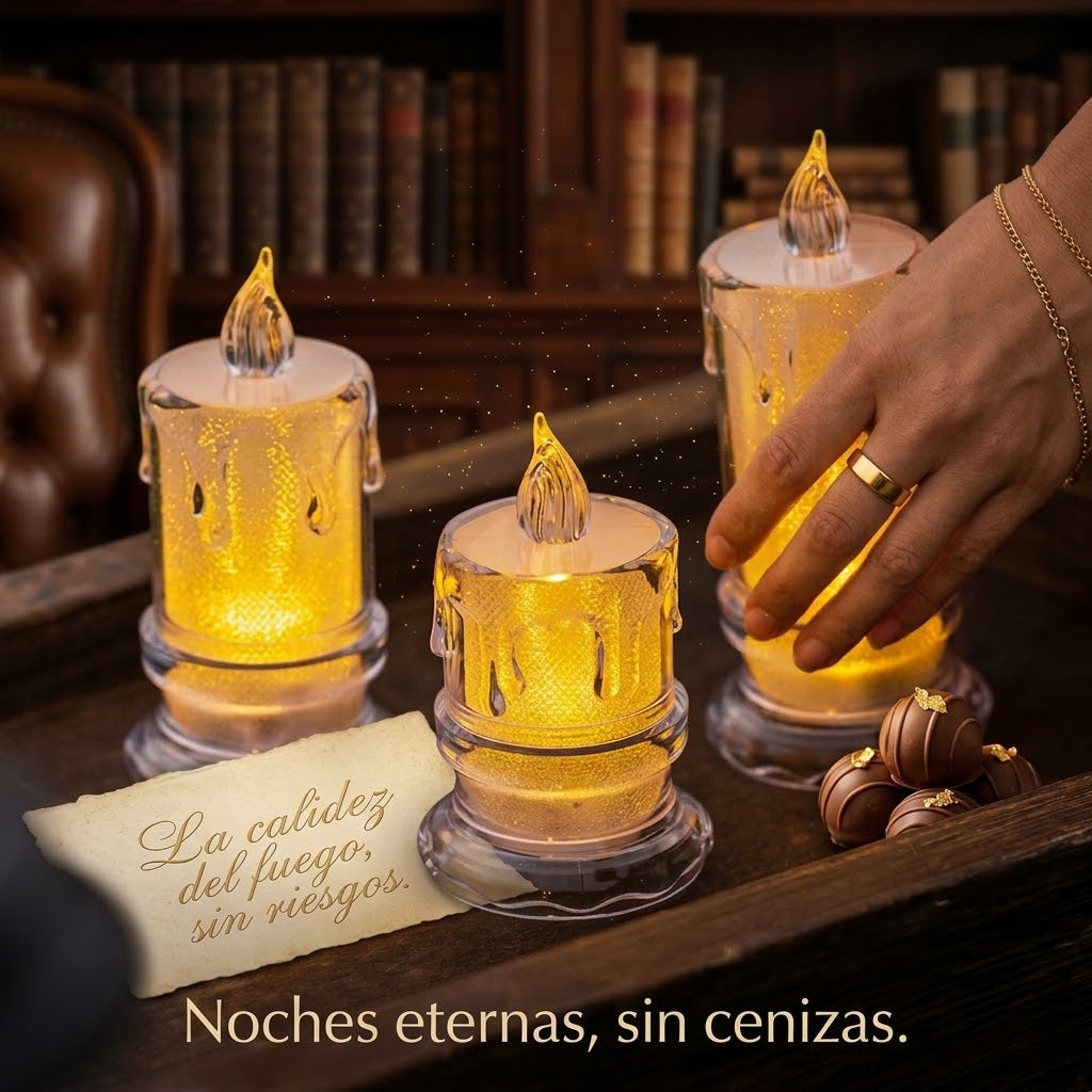 Trio De Velas Led Crystal Glow