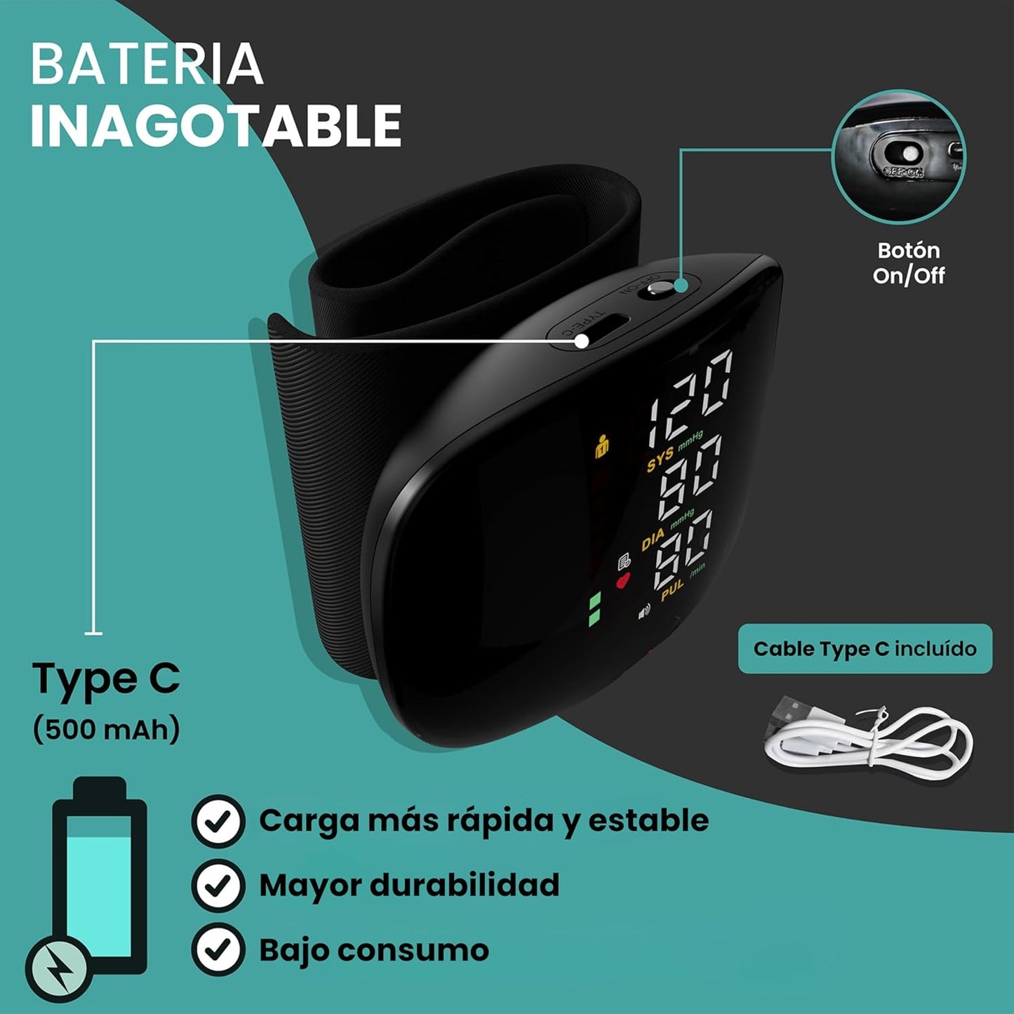 Monitor de Presión🧑‍⚕️ CardioSync para Muñeca 🤌 ¡Controla tu Presión Arterial🌩️ en un Instante, Donde Estés!