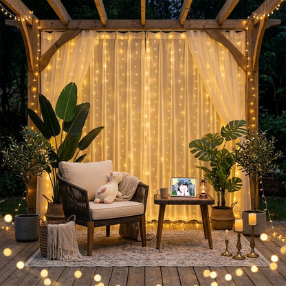 ✨Luces De Cortina Luz Amarillo 🎄De 3x2M 🤯Crea tu oasis Mágico🌟
