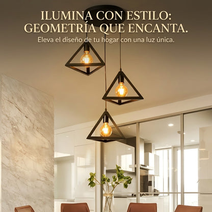 Lampara Colgante Forma Triangulo 3 Luces