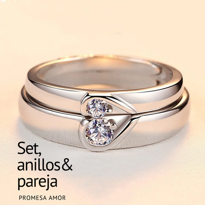 Set de Anillos Promesa  Símbolo Eterno: El Hilo que los Une en un Solo Corazón
