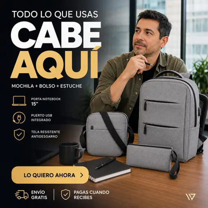 Mochila Ejecutiva Biyate 3 En 1 Sin desorden ni complicaciones