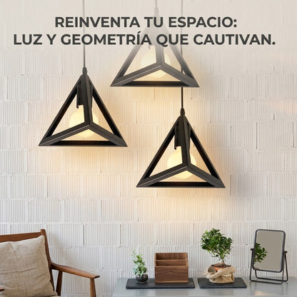 Lampara Colgante Forma Triangulo 3 Luces