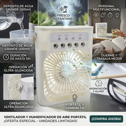 Ventilador Y Humificador Portatil Usb