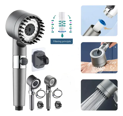 EcoSpa™ Cabezal de Ducha de Alta presión 3 en 1 con Masajeador: Ahorra Filtra y Purifica 💧