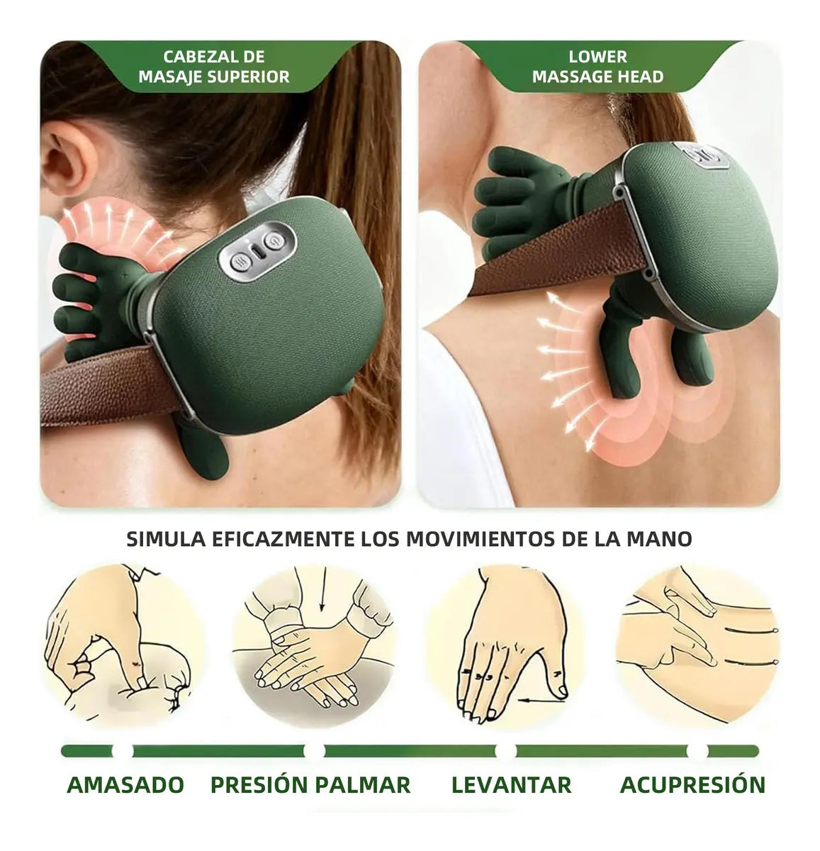 Brelley Masajeador eléctrico🔥 con terapia Termina y diseño de mano simulada... Alivio total 🤯