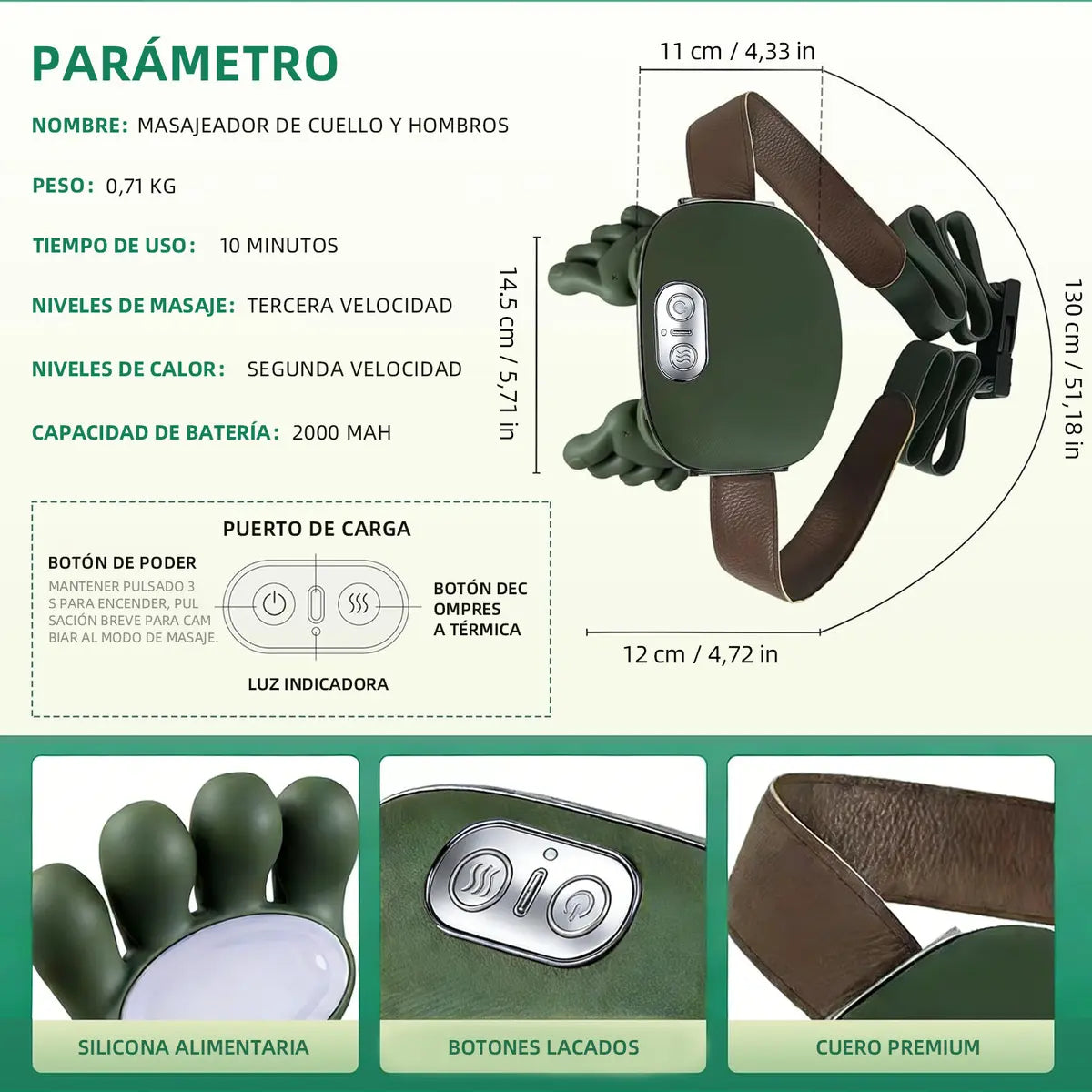 Brelley Masajeador eléctrico🔥 con terapia Termina y diseño de mano simulada... Alivio total 🤯