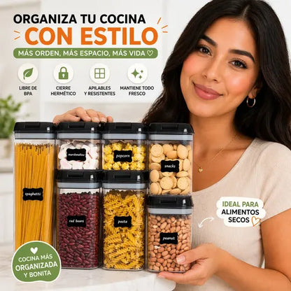 EcoHome 👉 Set de 7 Contenedores Herméticos🧑🏻‍🍳🏠