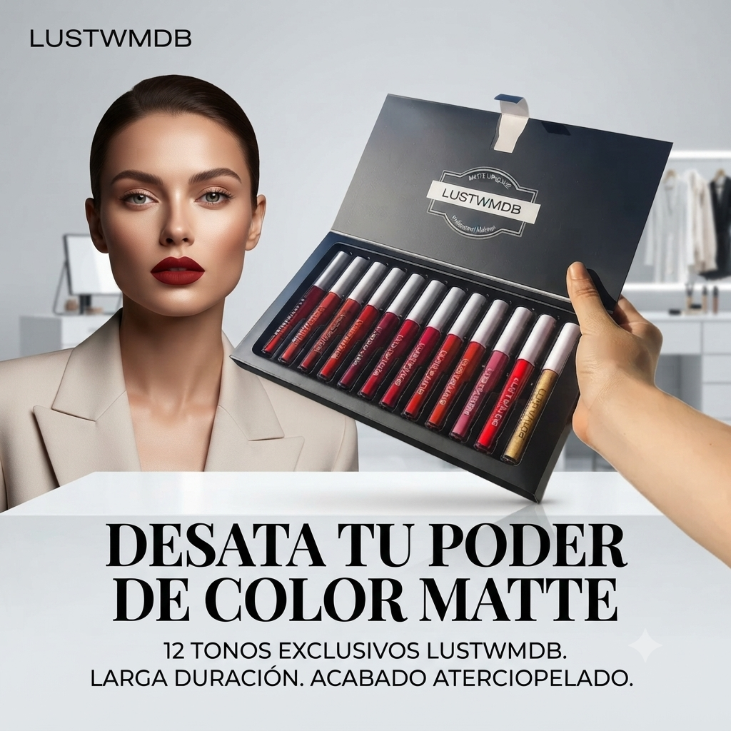 OFERTA ESPECIAL: Set 12 Pcs Labiales Mate Suave Hidratan😚🌹