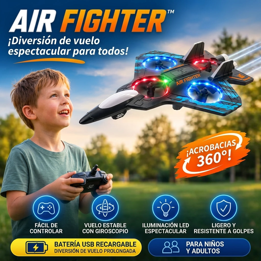 Dron Air Fighter, avión de combate con control remoto, vista principal