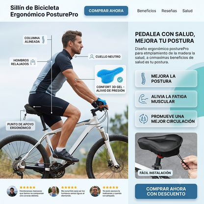 👉🏻🚴🏻Cobertor de Sillín Ergonómico con Gel — Instálalo en Segundos y Pedalea Sin Dolor🚴🏻