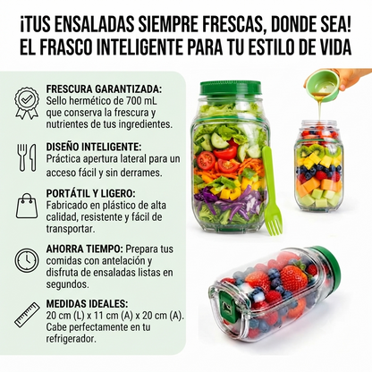 SaladPod🥬 Frasco Inteligente Hermetico Para Ensaladas y más...👉🏻😉
