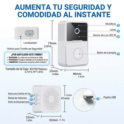 Timbre Inalambrico Con Camara Wifi