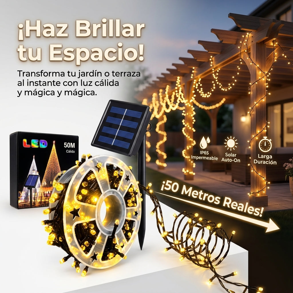 ✨Luces de Hada🎄 Cadena De Luces Solares 500 Led con 50 Metros 🤯👉