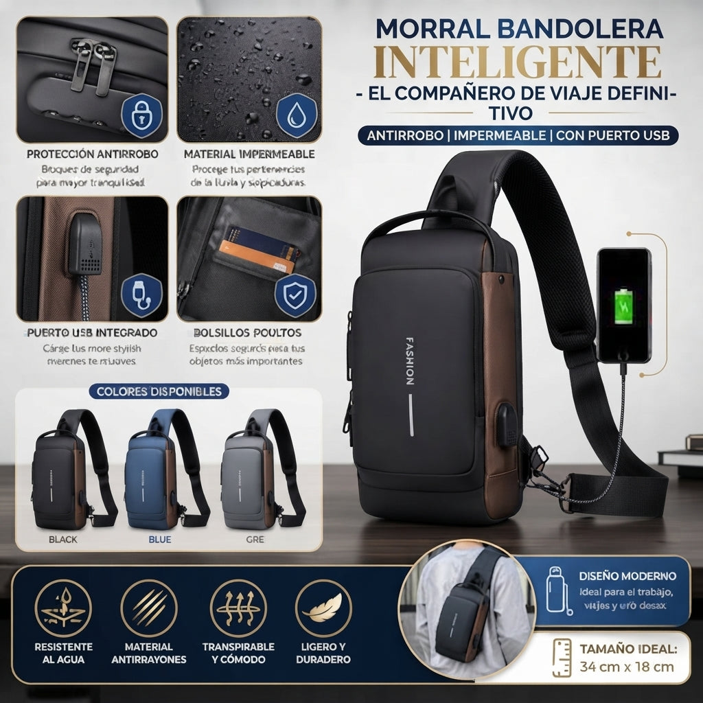 Bolso antirrobo inteligente, vista principal