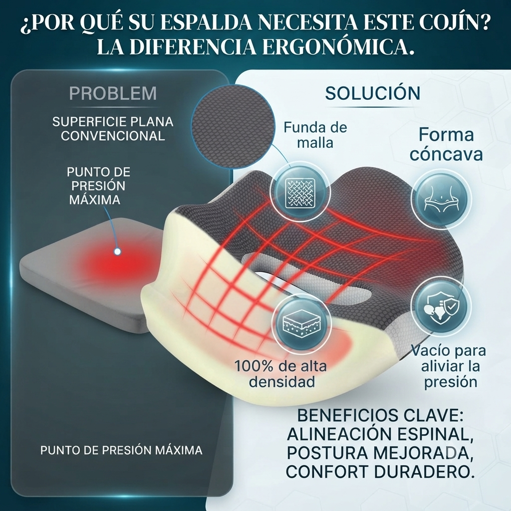 🔥OFERTA ESPECIAL Cojin hergonomico🛡️ Para dolor de coxis😉