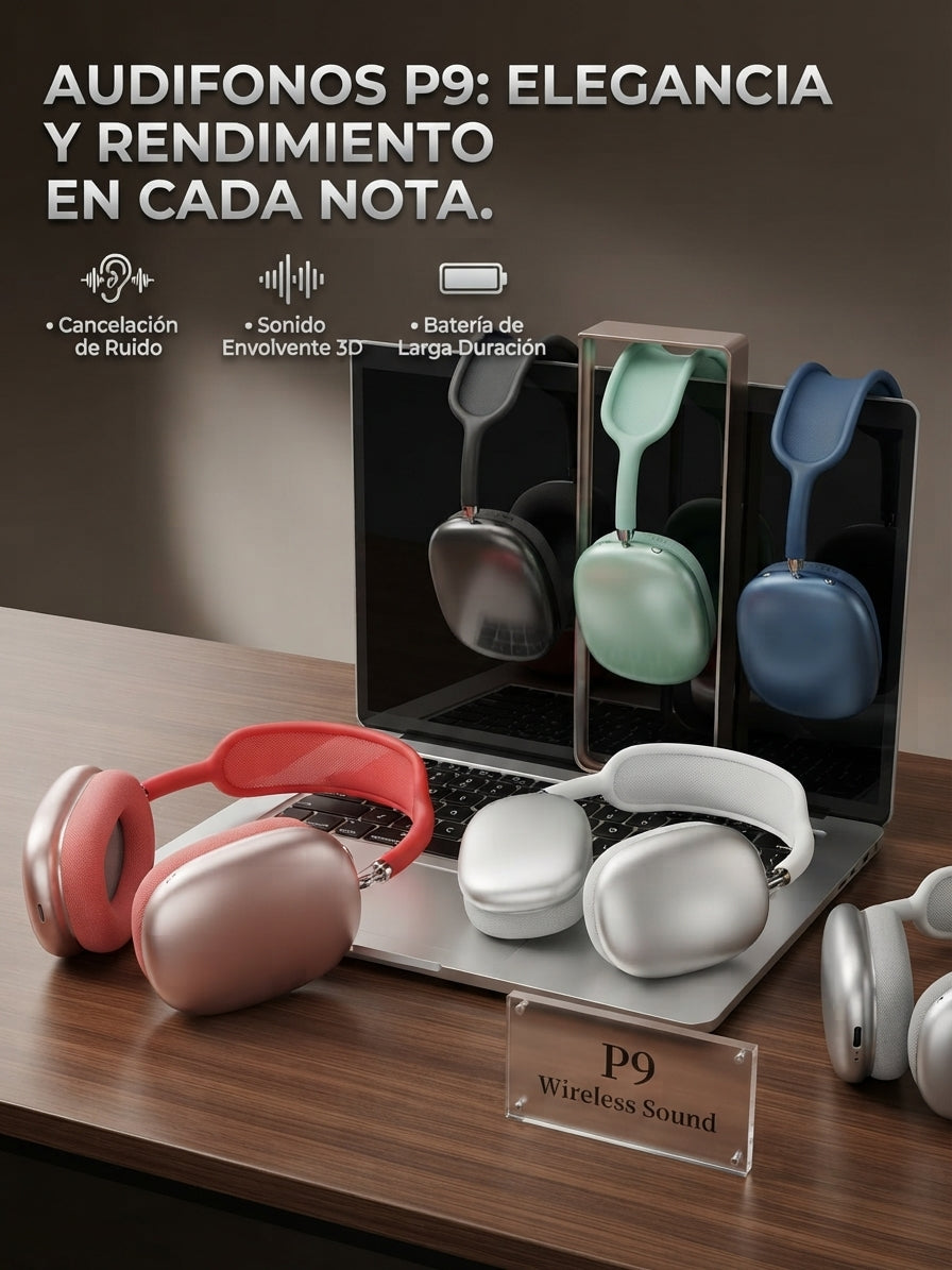 🔥🎶Audífonos Bluetooth Inalámbricos P9🤯👉🏻Sonido Premium