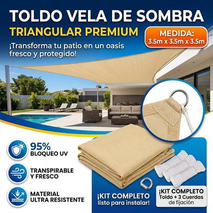 Toldo Vela Triangular 3.5 X 3.5 M